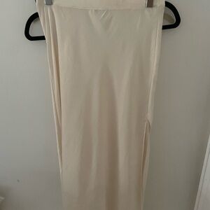 Free People Cream Silky Slip Skirt with Slit